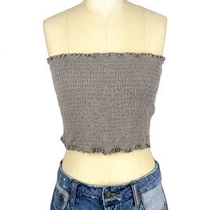 Tobi Shirred Tube Top Crop Top M